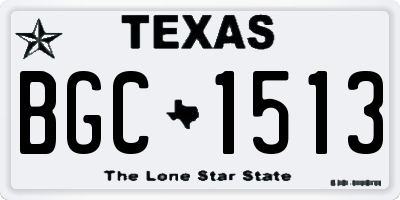 TX license plate BGC1513