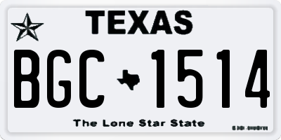 TX license plate BGC1514