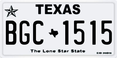 TX license plate BGC1515