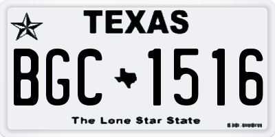 TX license plate BGC1516