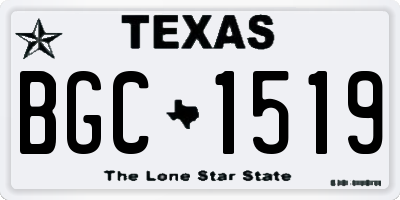 TX license plate BGC1519