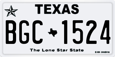 TX license plate BGC1524