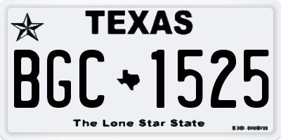 TX license plate BGC1525