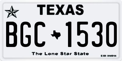 TX license plate BGC1530