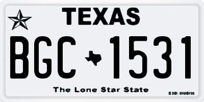 TX license plate BGC1531