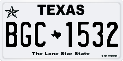 TX license plate BGC1532