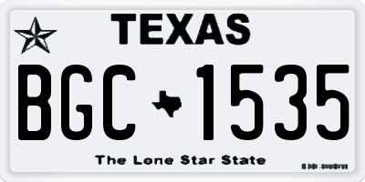 TX license plate BGC1535