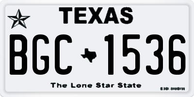 TX license plate BGC1536