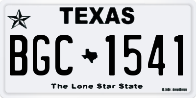 TX license plate BGC1541