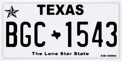 TX license plate BGC1543