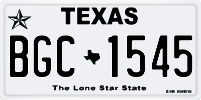TX license plate BGC1545