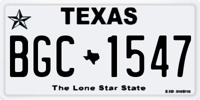 TX license plate BGC1547