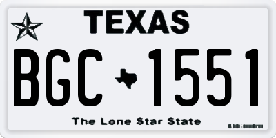 TX license plate BGC1551