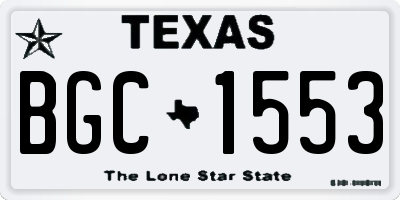 TX license plate BGC1553