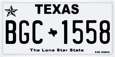 TX license plate BGC1558