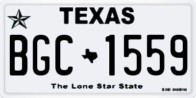 TX license plate BGC1559