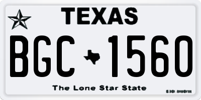 TX license plate BGC1560