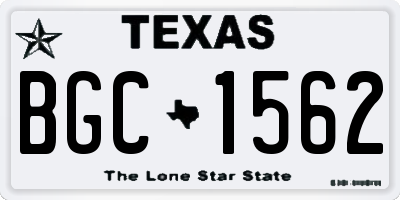 TX license plate BGC1562
