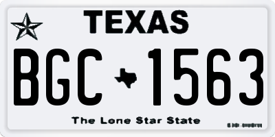 TX license plate BGC1563