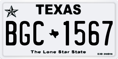 TX license plate BGC1567