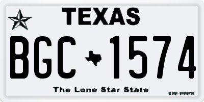TX license plate BGC1574