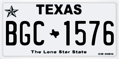 TX license plate BGC1576