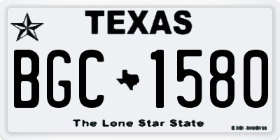 TX license plate BGC1580