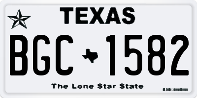 TX license plate BGC1582