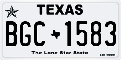 TX license plate BGC1583