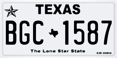 TX license plate BGC1587