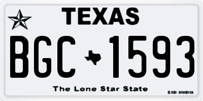 TX license plate BGC1593