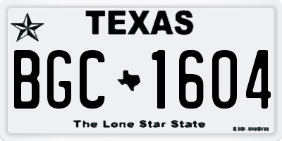 TX license plate BGC1604