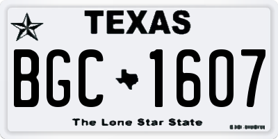 TX license plate BGC1607