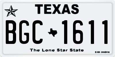 TX license plate BGC1611