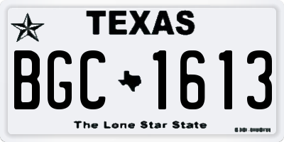 TX license plate BGC1613