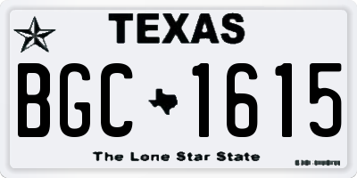 TX license plate BGC1615