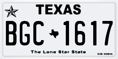 TX license plate BGC1617