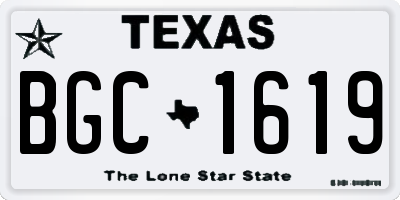 TX license plate BGC1619