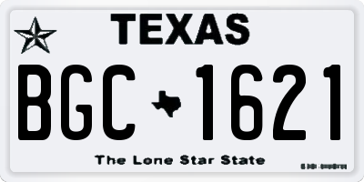 TX license plate BGC1621