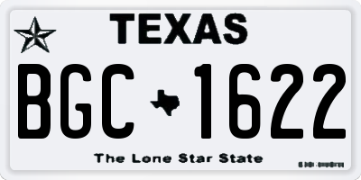 TX license plate BGC1622