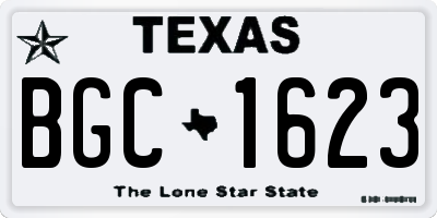 TX license plate BGC1623