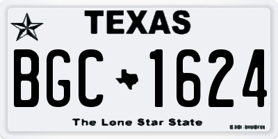 TX license plate BGC1624