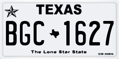 TX license plate BGC1627