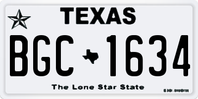 TX license plate BGC1634