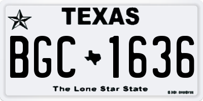 TX license plate BGC1636