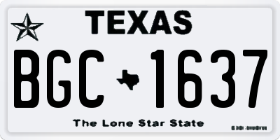 TX license plate BGC1637
