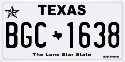 TX license plate BGC1638