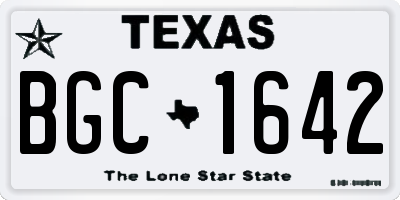 TX license plate BGC1642