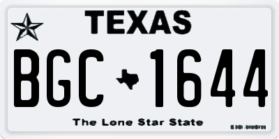TX license plate BGC1644