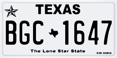 TX license plate BGC1647